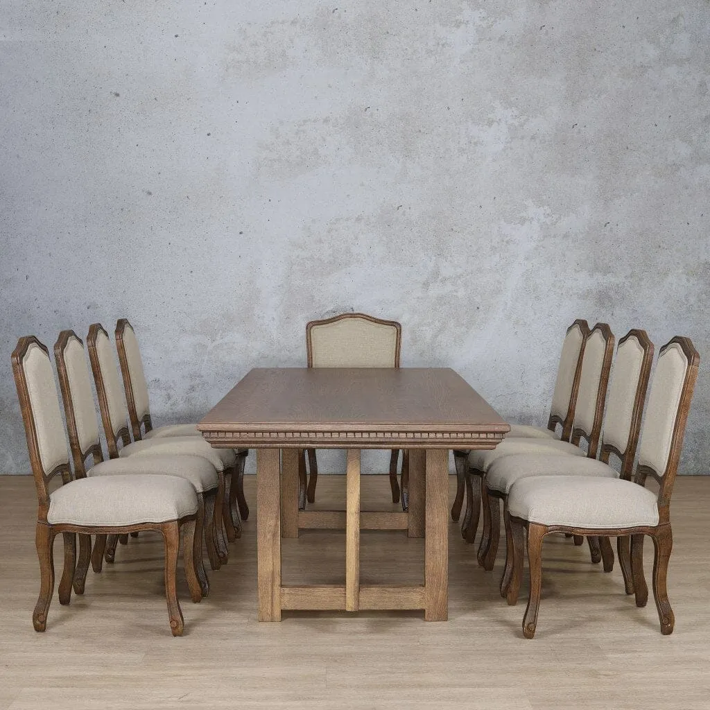 Bolton Fluted Wood Top & Duke 10 Seater Dining Set