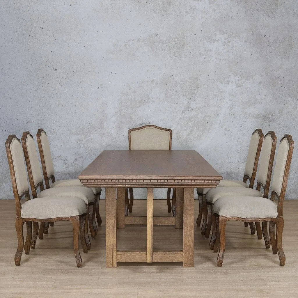 Bolton Fluted Wood Top & Duke 8 Seater Dining Set