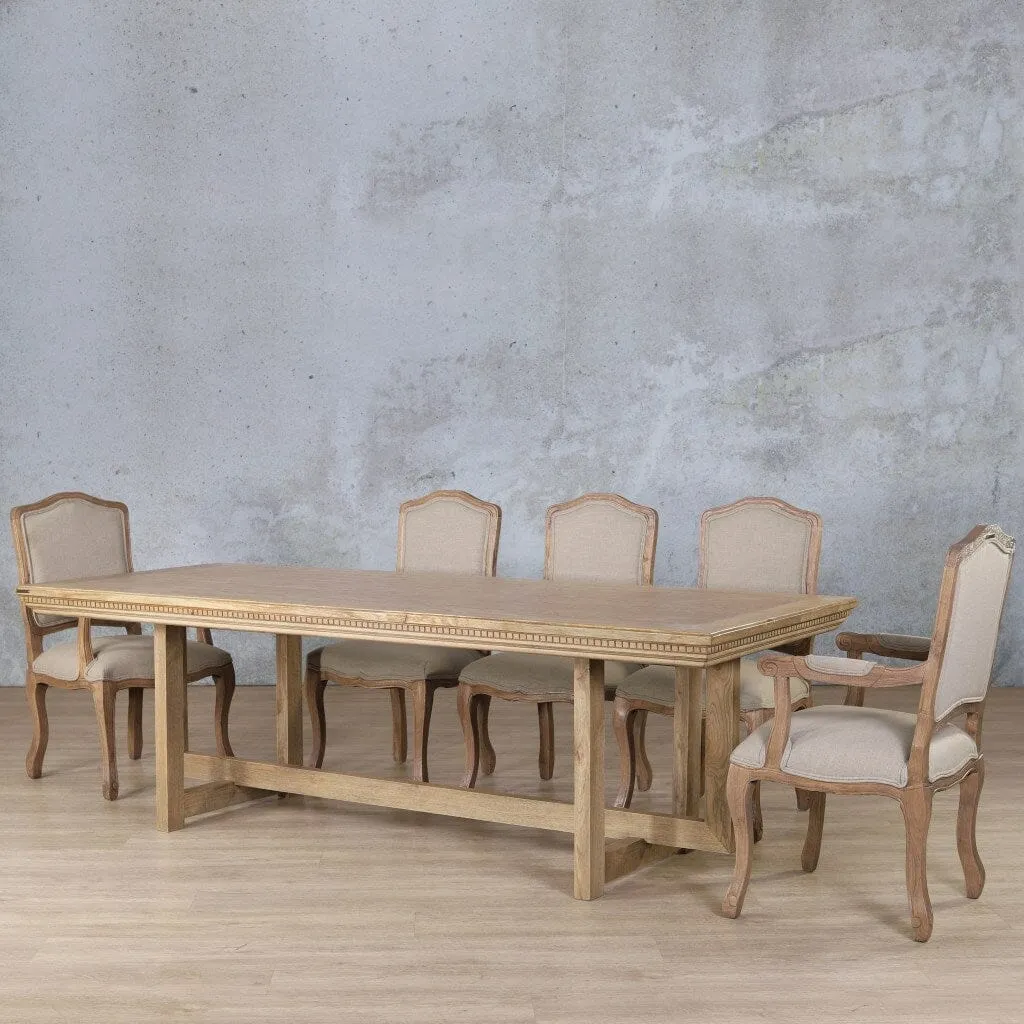 Bolton Fluted Wood Top & Duke 8 Seater Dining Set