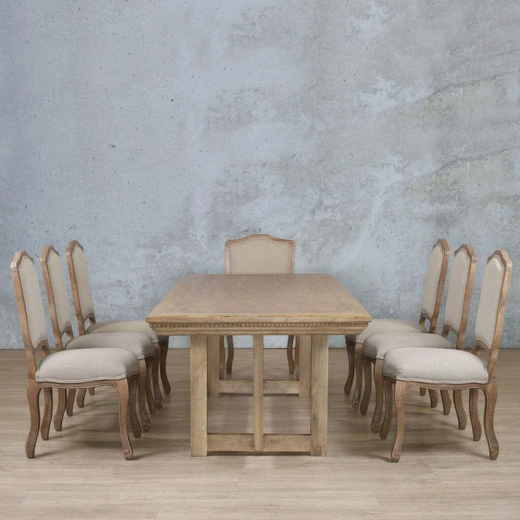 Bolton Fluted Wood Top & Duke 8 Seater Dining Set