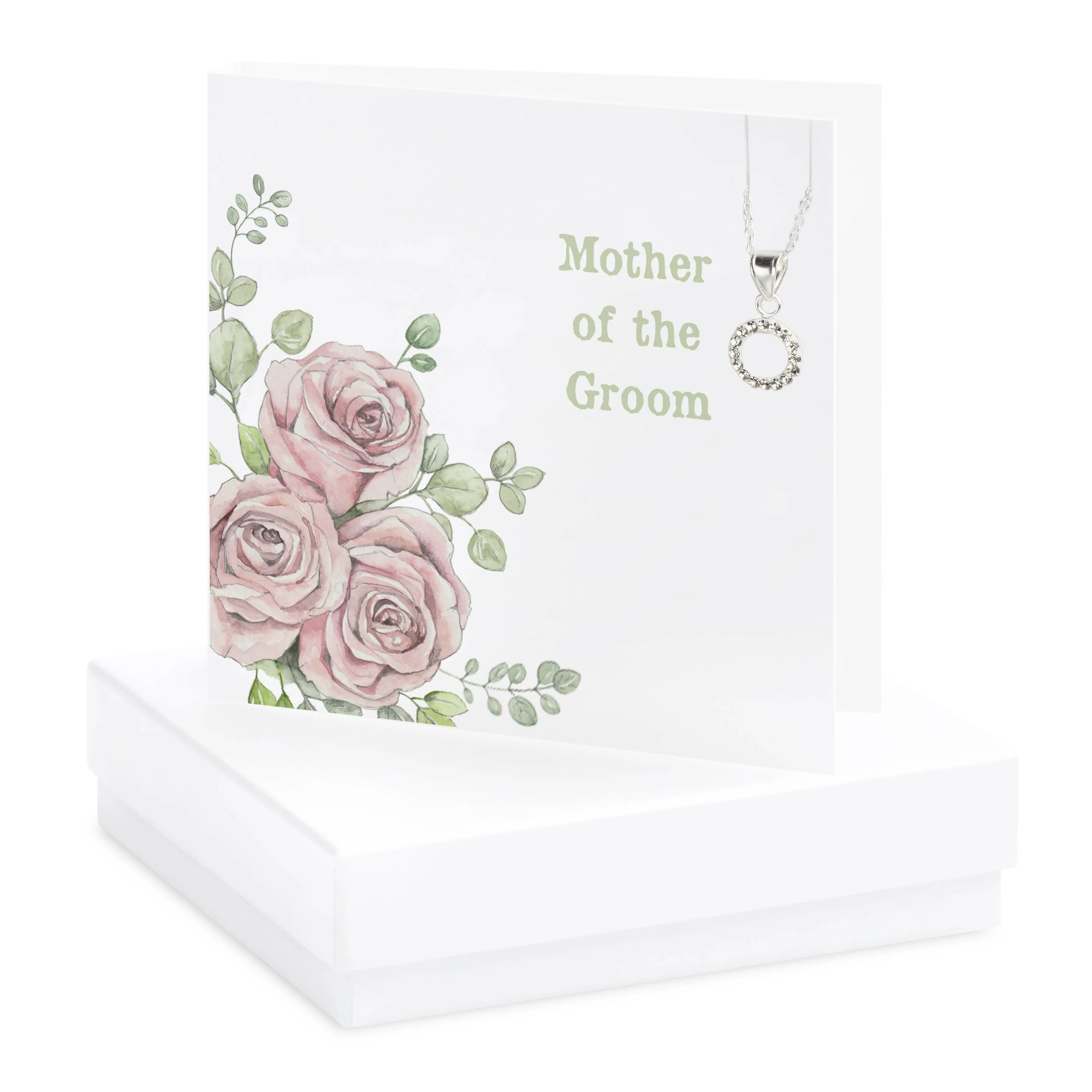 Boxed Rose Mother of the Groom Necklace Card