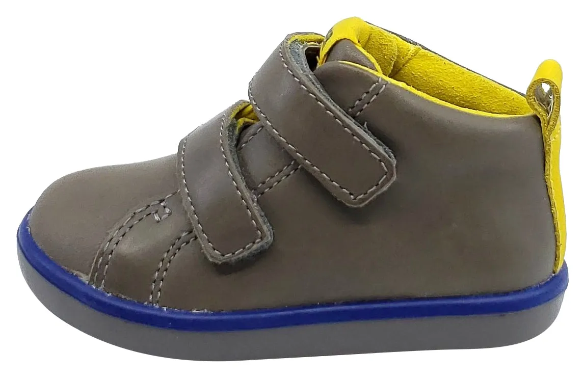 Camper Pursuit Grey Runner Leather Boy's Hightop Hook and Loop Toddler