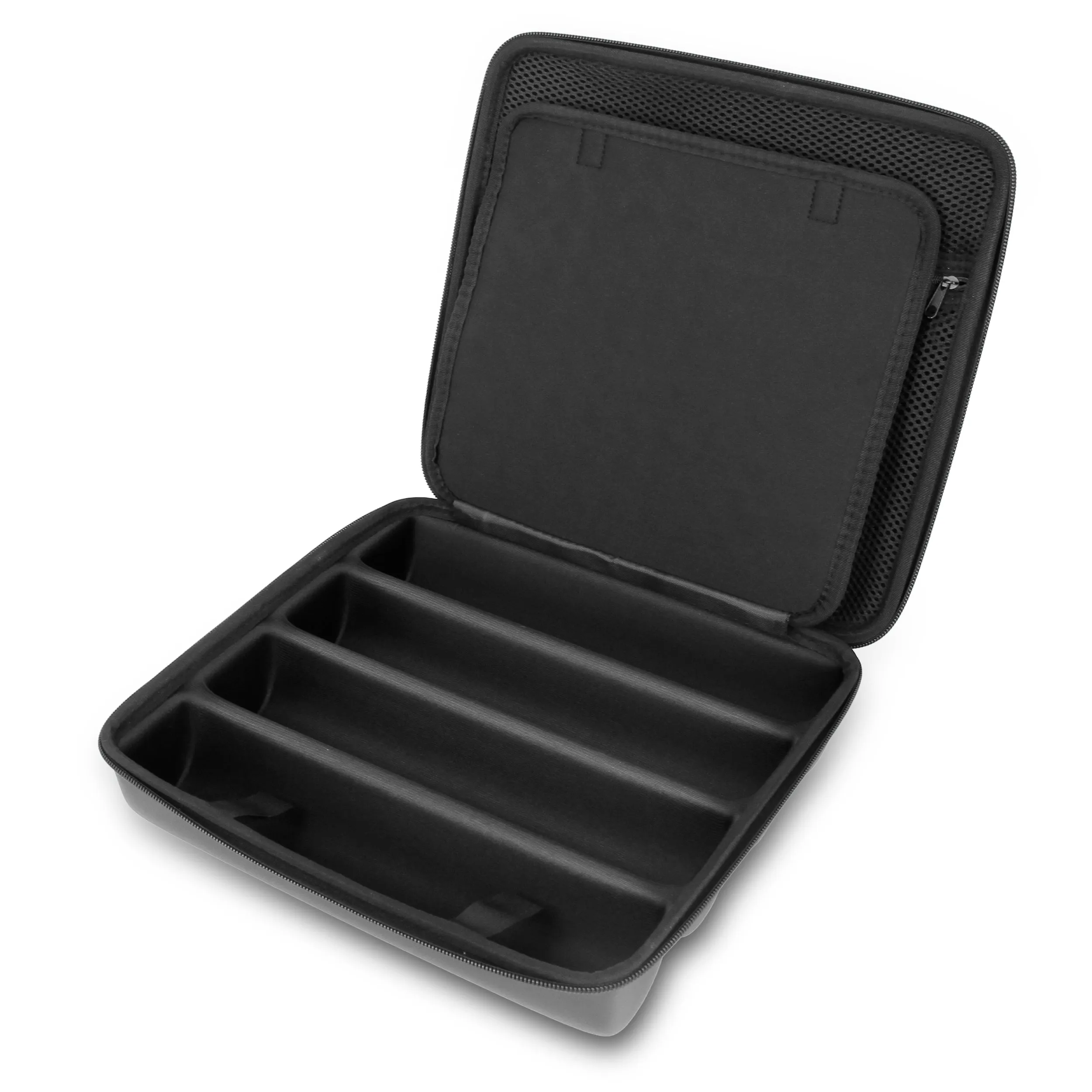 CASEMATIX Wireless Microphone Case Compatible with Four Microphones Up To 10.75" by Sennheiser, Shure and More - Mic Case for Travel with Lid Storage