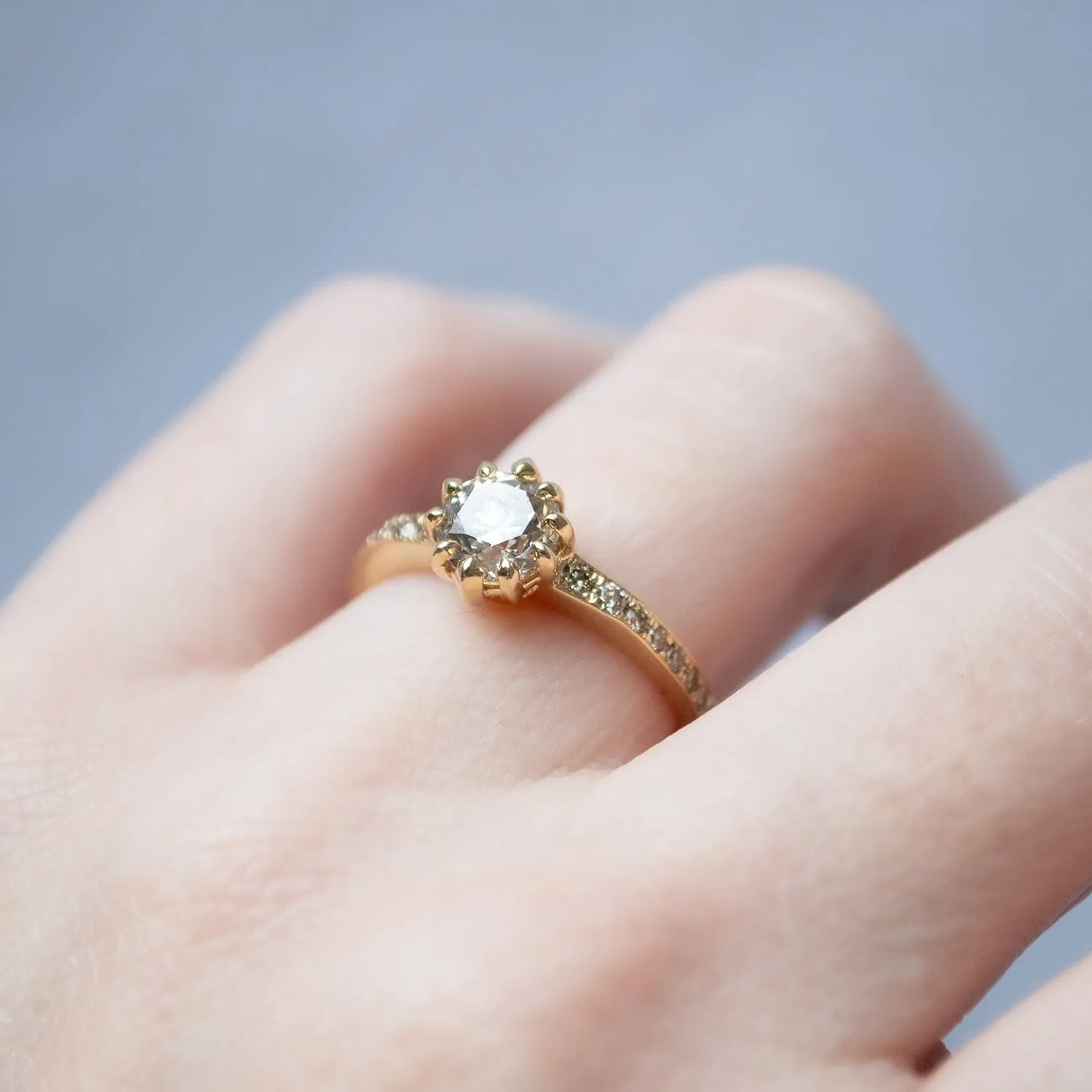 Champagne Pavé Diamond Soirée Ring