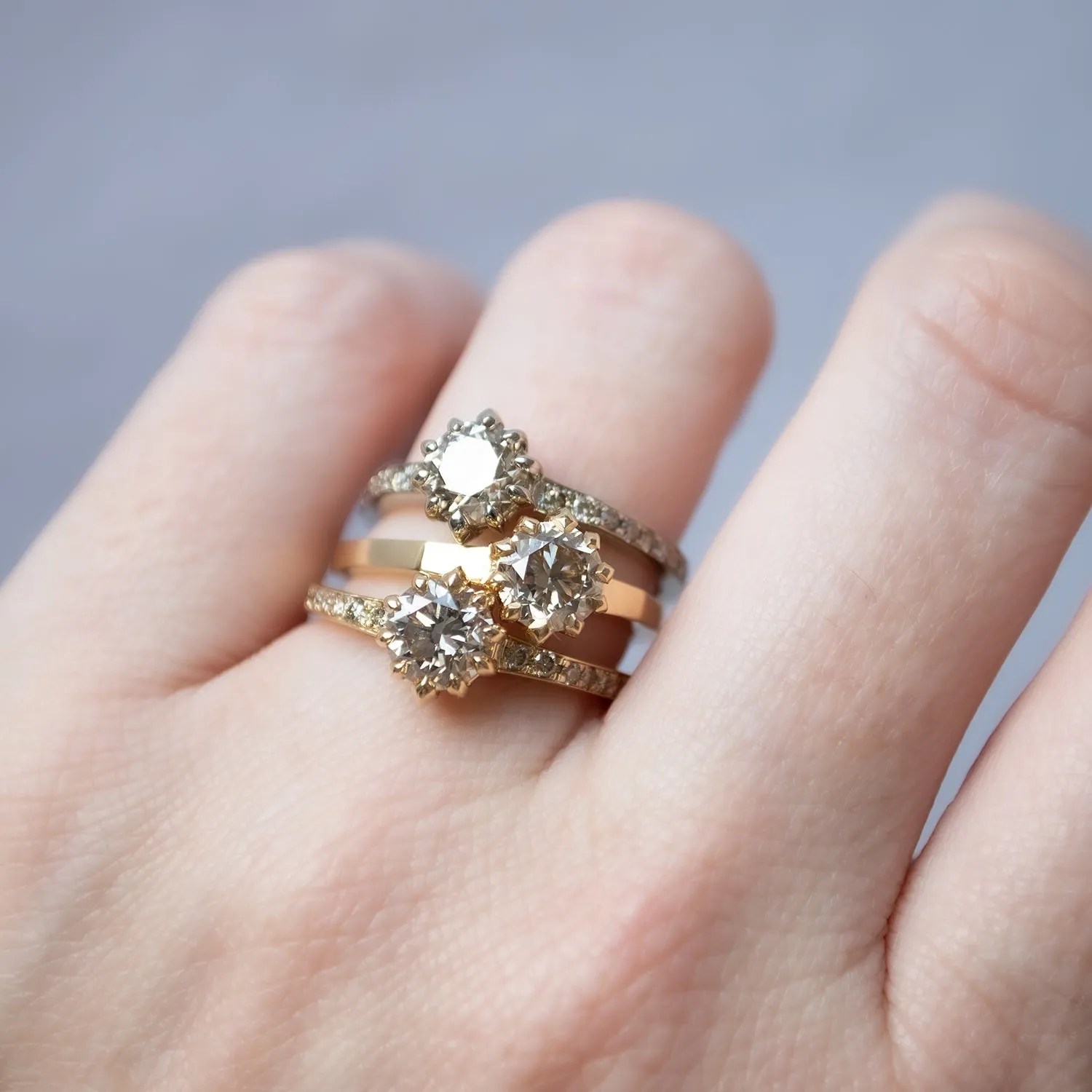 Champagne Pavé Diamond Soirée Ring