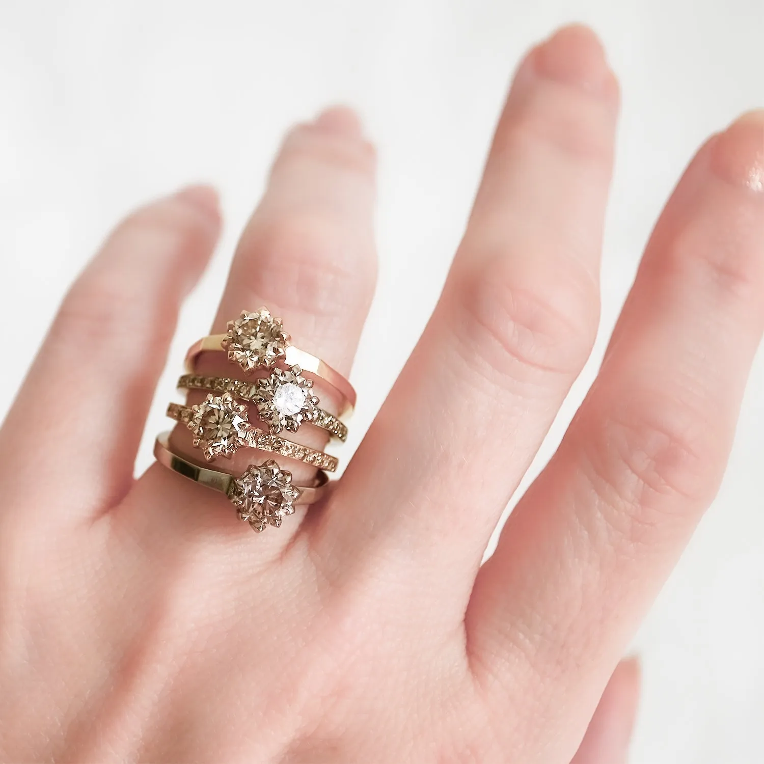 Champagne Pavé Diamond Soirée Ring