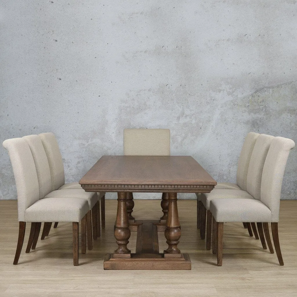 Charlotte Fluted Wood Top & Baron 8 Seater Dining Set