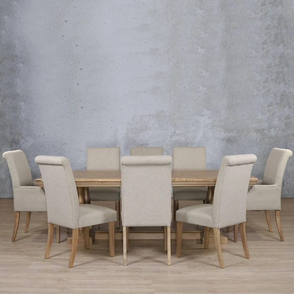 Charlotte Fluted Wood Top & Baron 8 Seater Dining Set