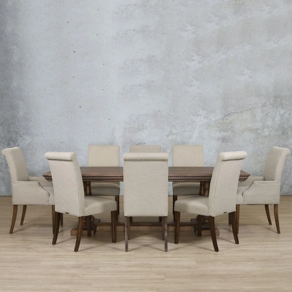 Charlotte Fluted Wood Top & Baron 8 Seater Dining Set