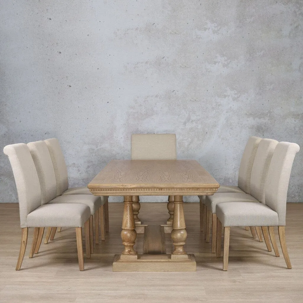 Charlotte Fluted Wood Top & Baron 8 Seater Dining Set