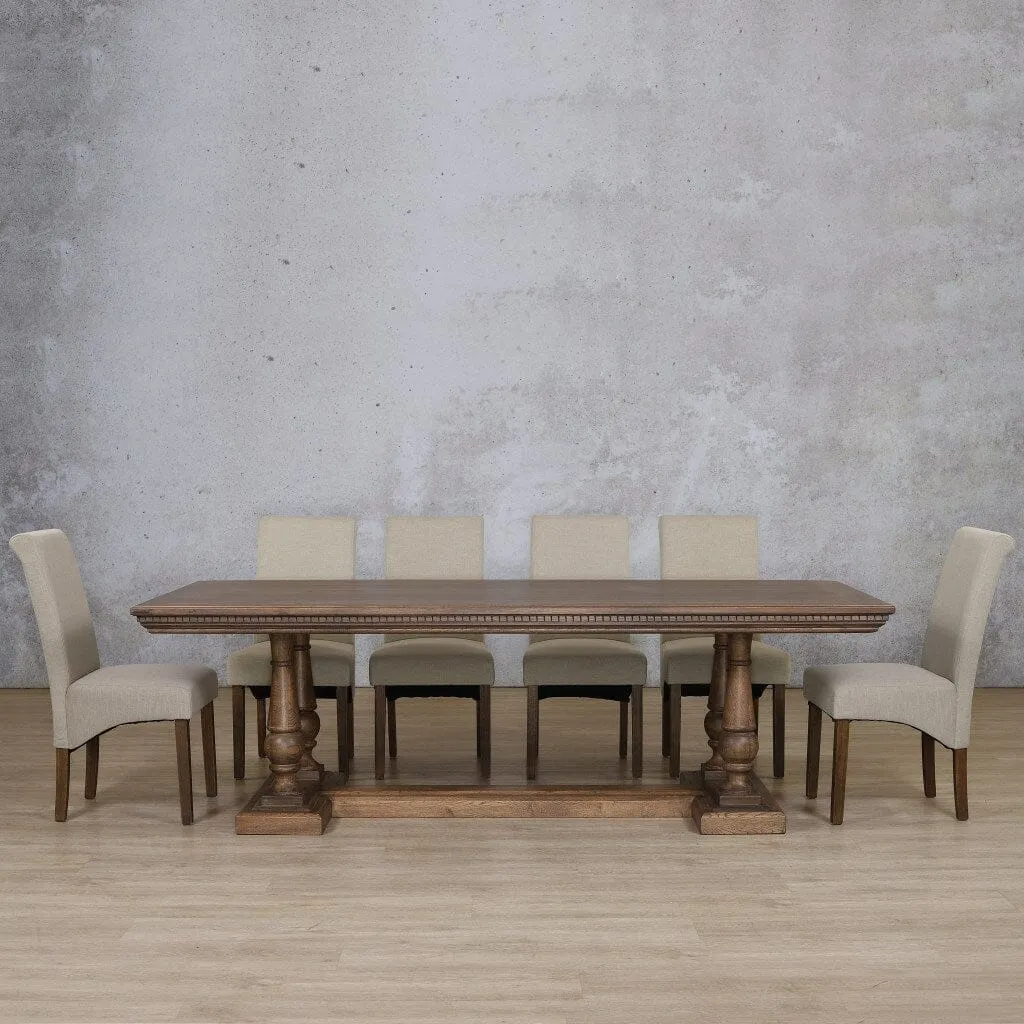 Charlotte Fluted Wood Top & Windsor 10 Seater Dining Set