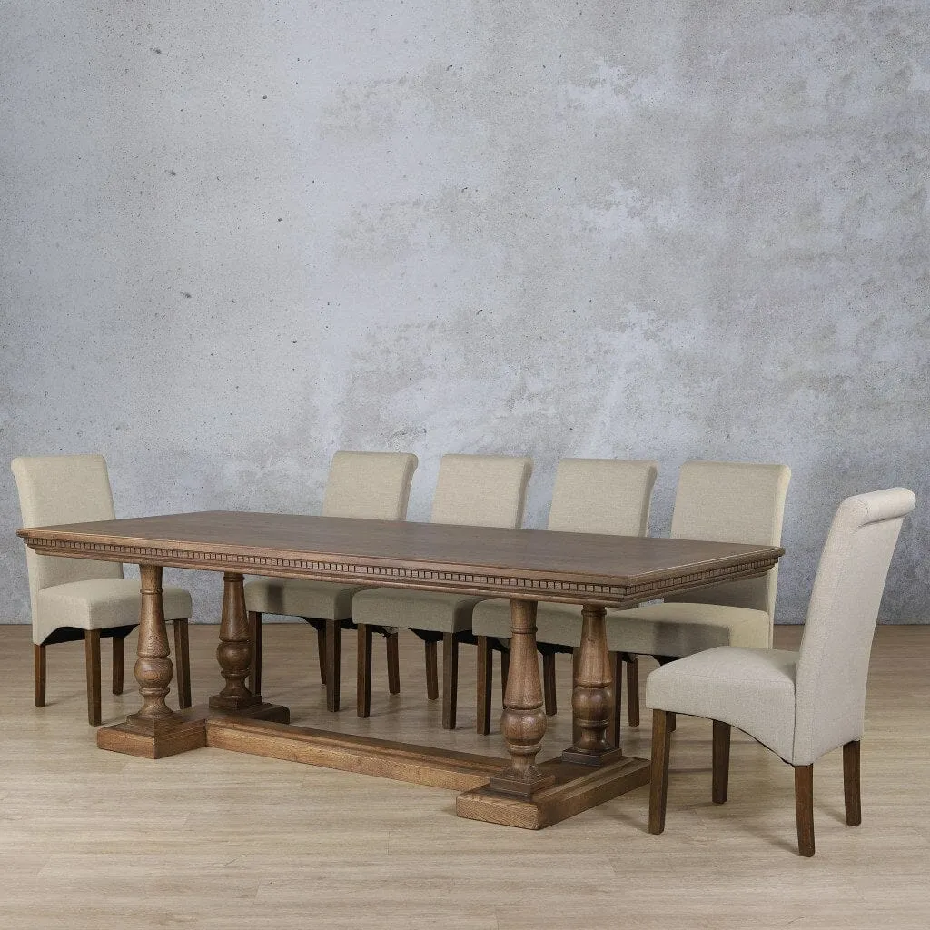 Charlotte Fluted Wood Top & Windsor 10 Seater Dining Set