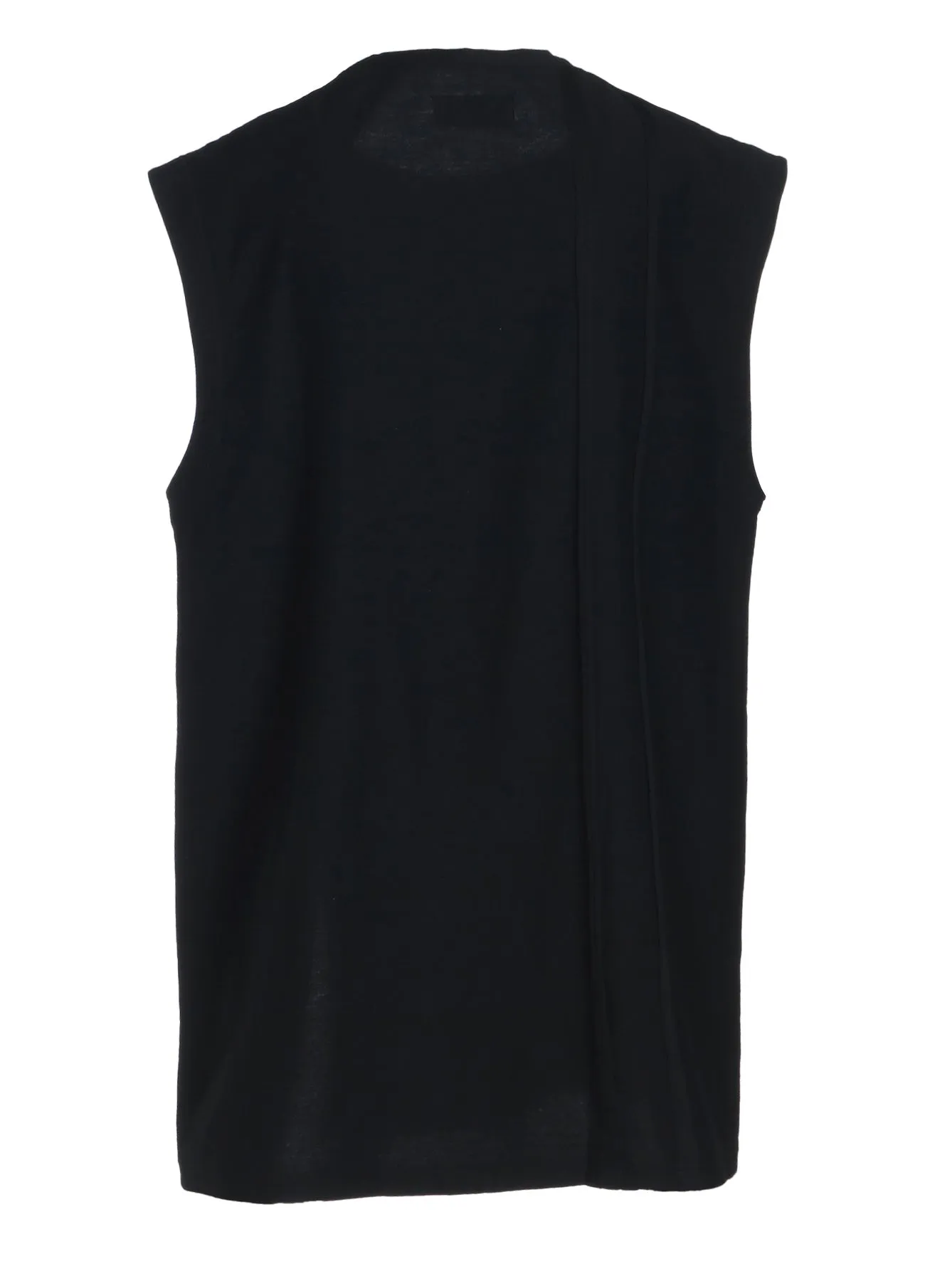 COTTON JERSEY VERTICALLY GRAFTED SLEEVELESS TOP WITH HEM SLIT