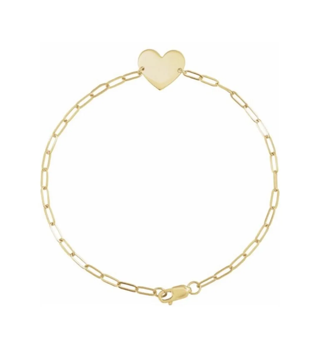 Engraved Heart Paperclip Bracelet