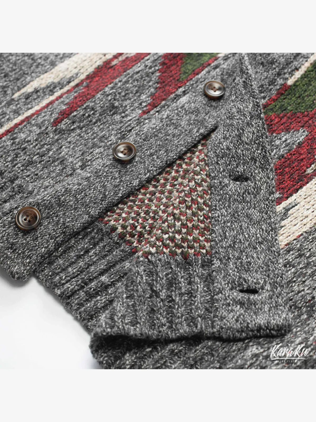 Ethnic style Navajo Knitted Cardigan