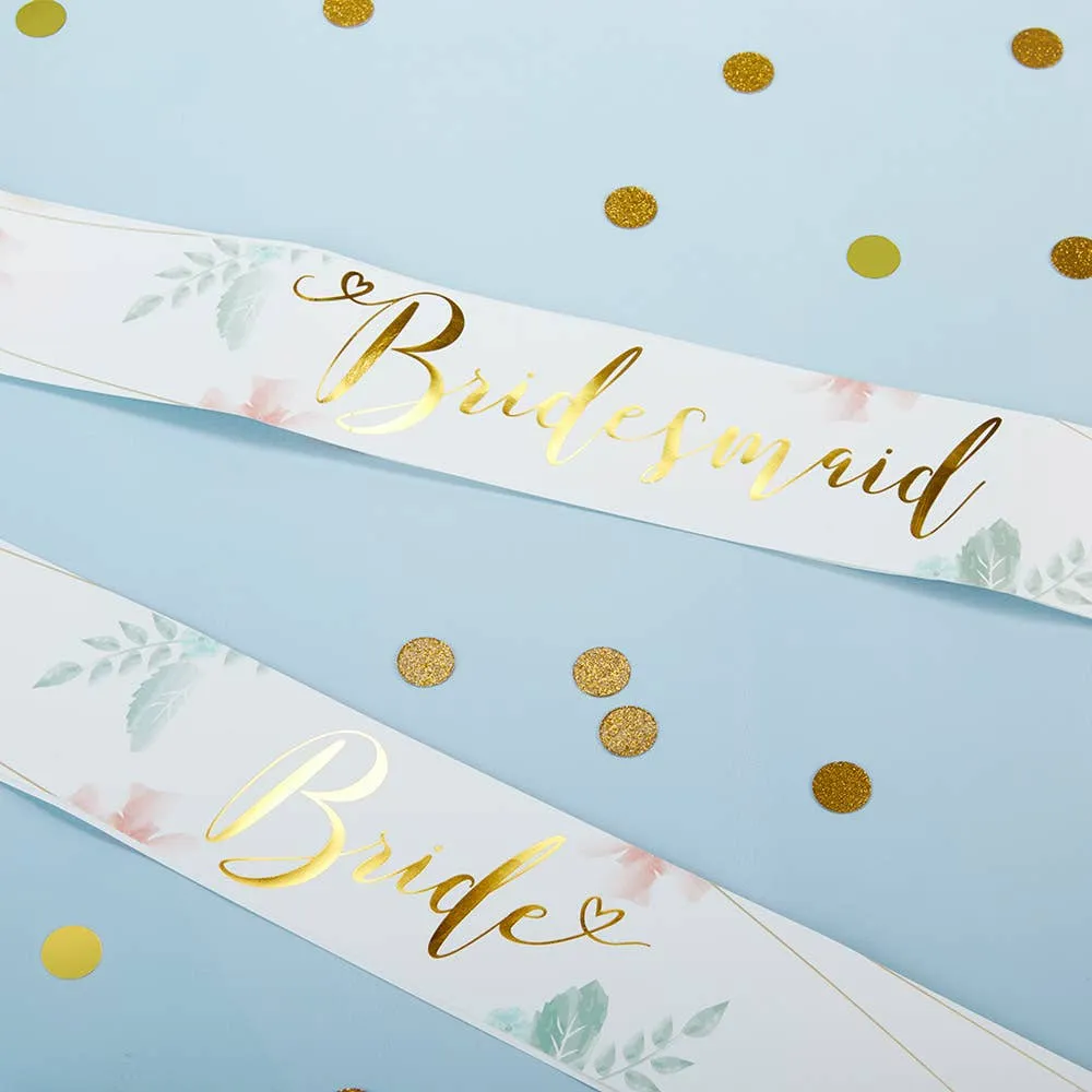 Geometric Floral Bachelorette Sash Set (Set of 6)