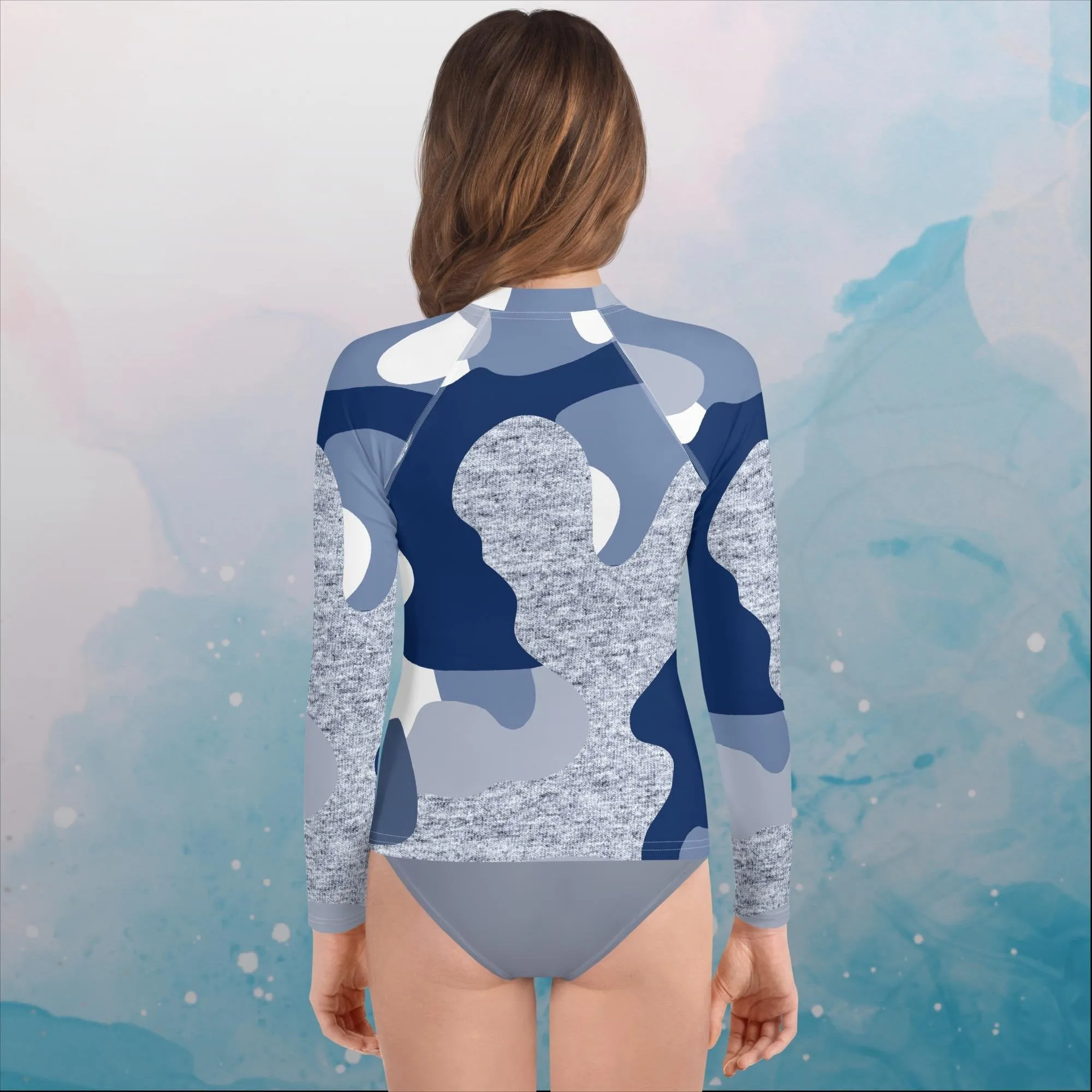 Giant Blue Camo Print Youth Rash Guard