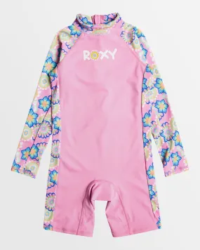 Girls 2-7 Flower Party Long Sleeves Upf 50 Rashguard One Piece