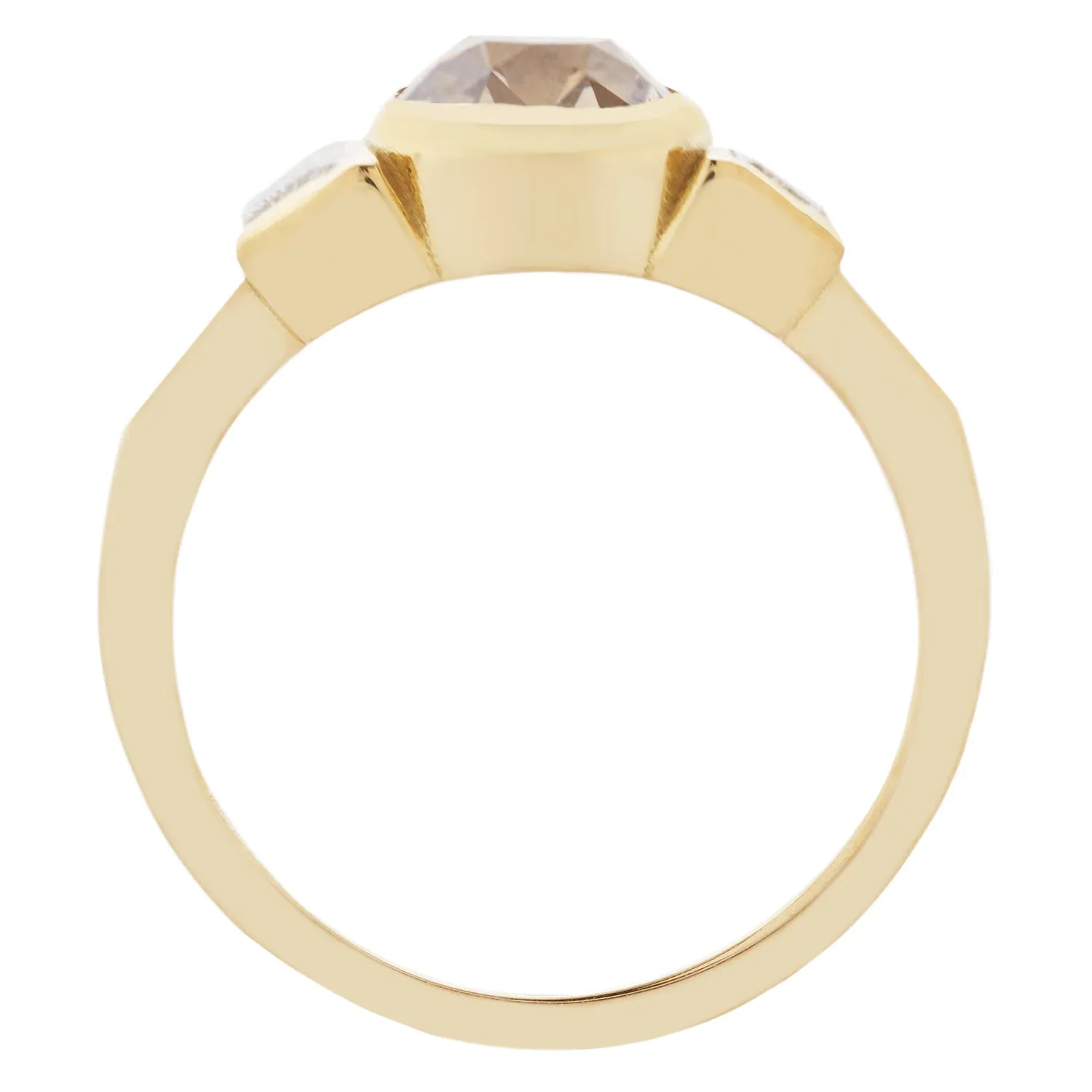 Golden Deco Diamond Ring