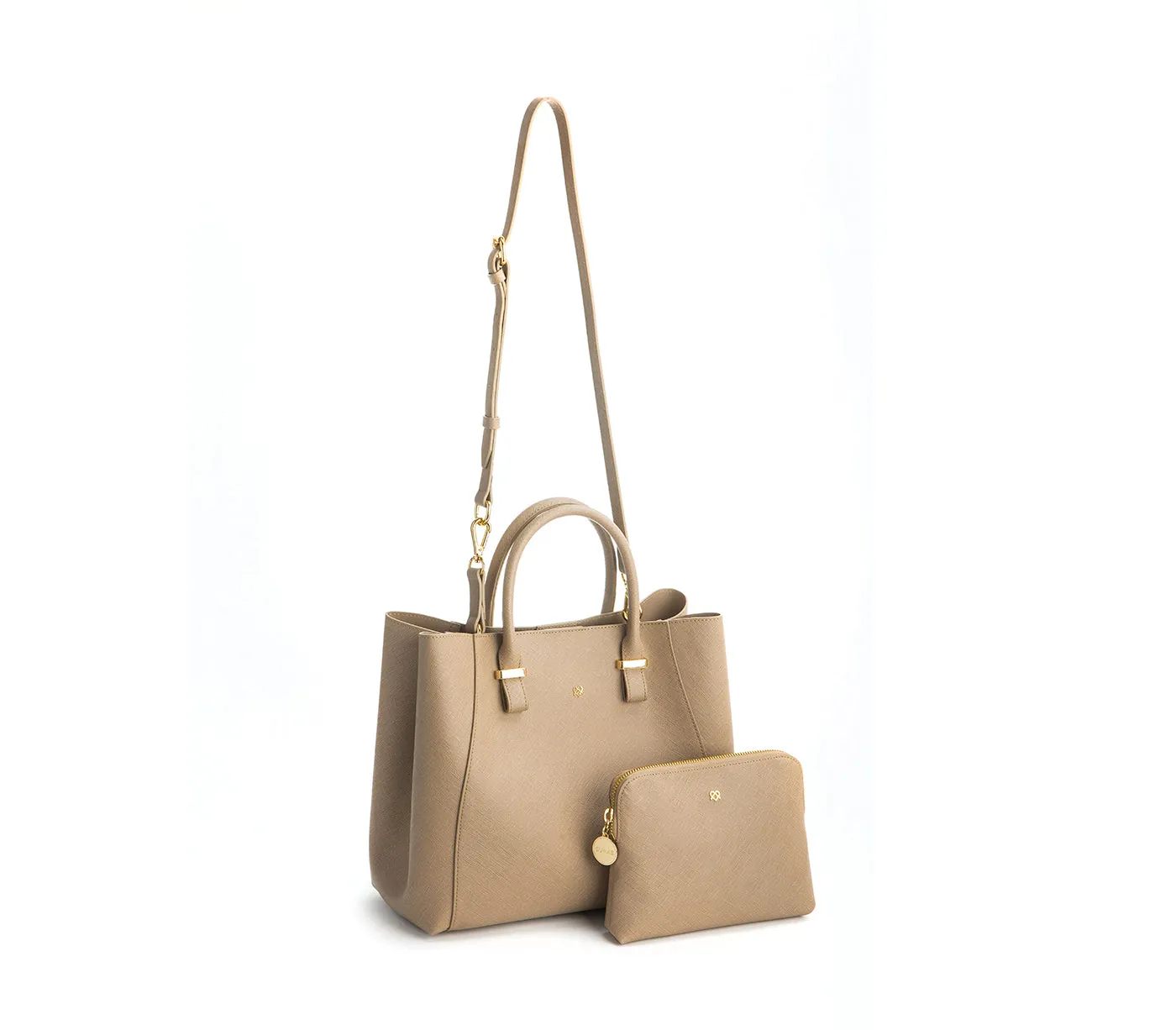 Gunas New York Jane Light Brown Vegan Leather Satchel