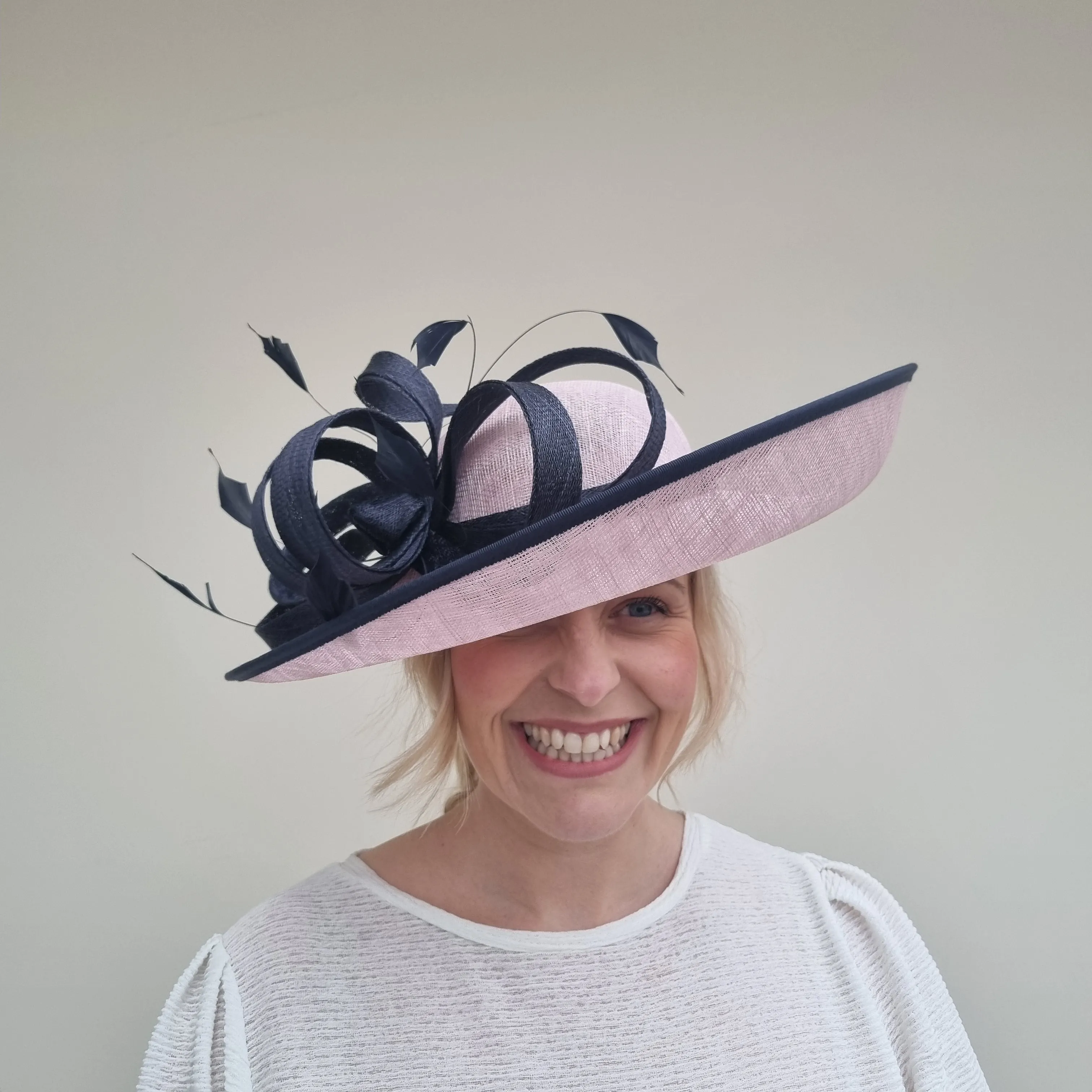 J Bees JB24/48 Orchid Pink and Navy Wedding Hatinator