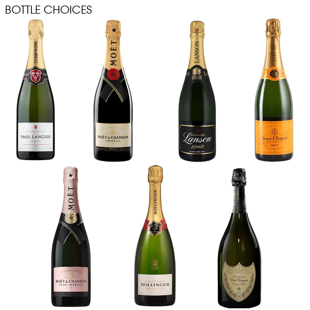 Luxury Champagne Gift Set Includes Bottle & 2 Champagne Flutes