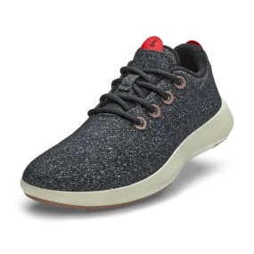 Men's Wool Runner Mizzles - Dark Grey/Bloom Red (Arid Beige Sole)