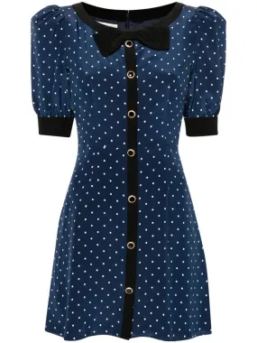 POLKA DOT SILK MINI DRESS