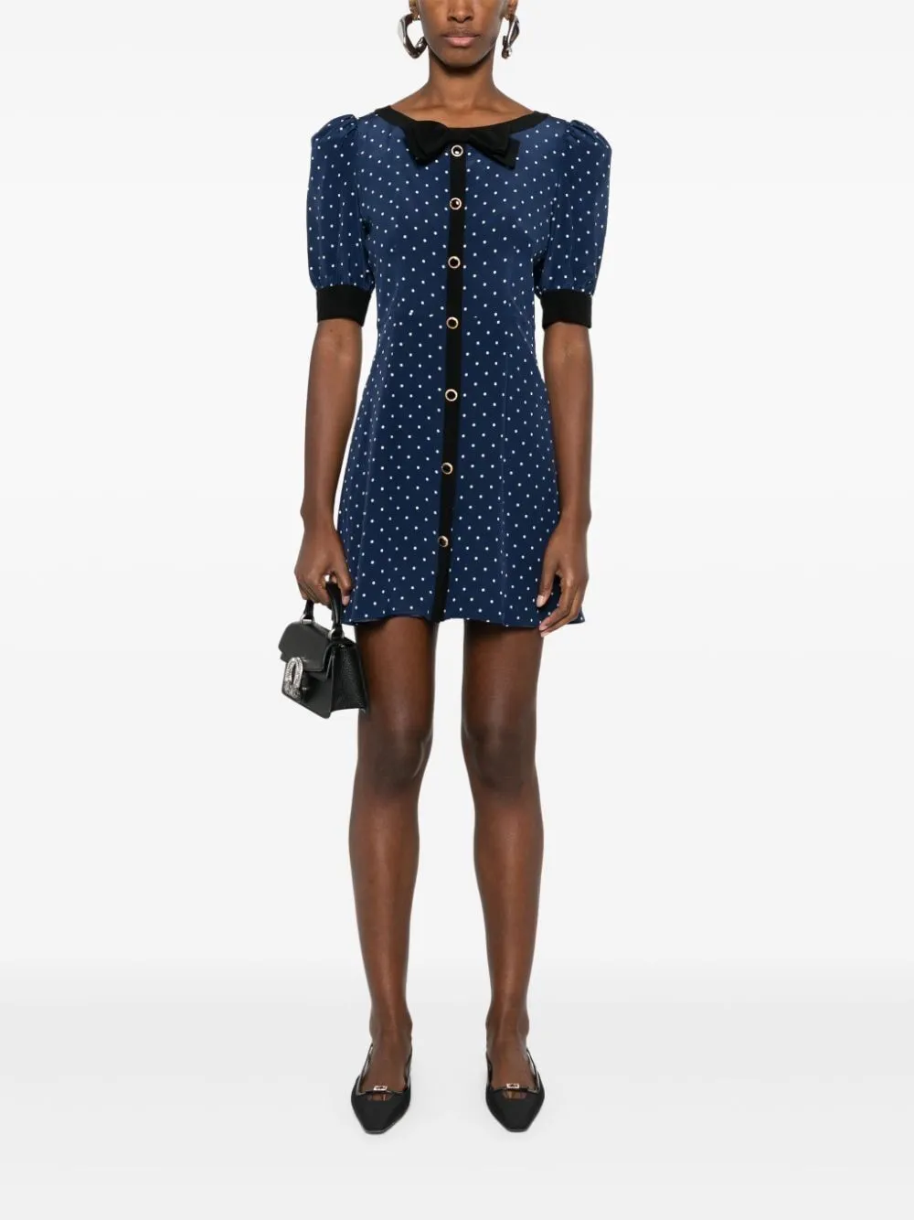 POLKA DOT SILK MINI DRESS