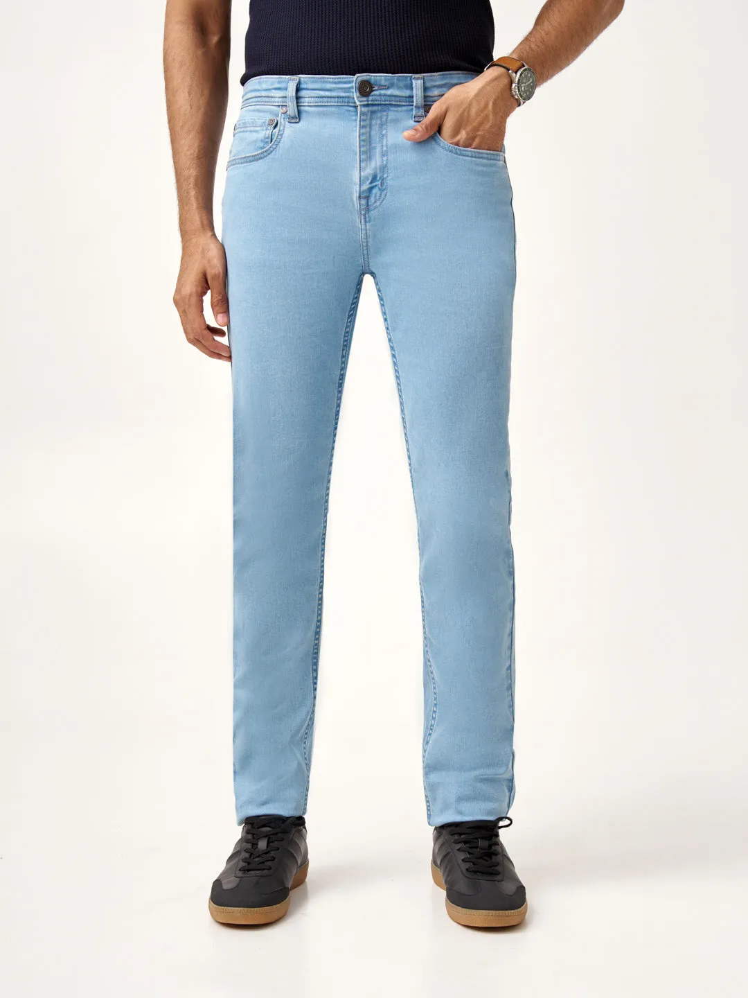 Sky Blue Power-Stretch Slim Fit Jeans