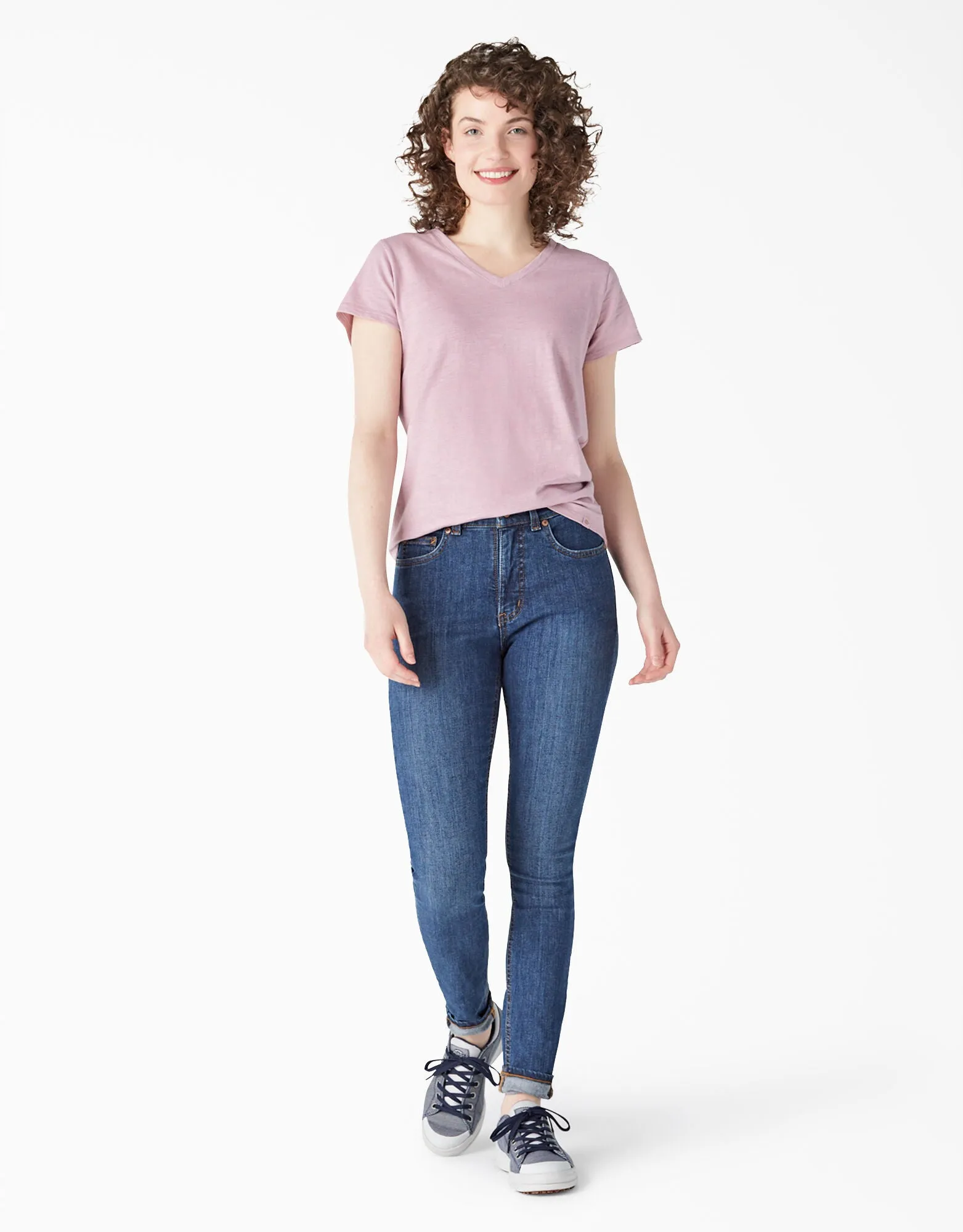 T-Shirt - Dickies Women's Short Sleeve V-Neck FS201, Various Colours