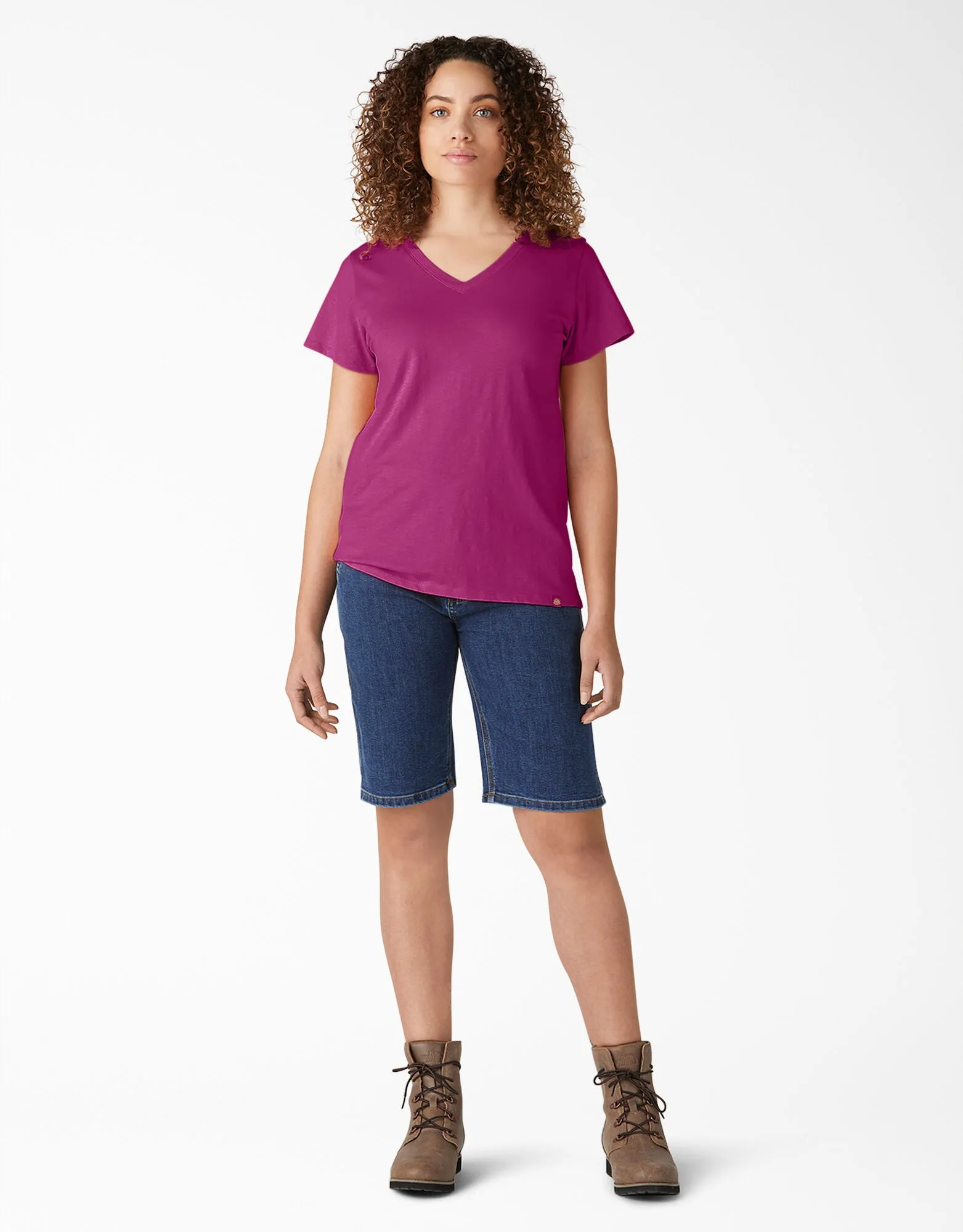 T-Shirt - Dickies Women's Short Sleeve V-Neck FS201, Various Colours