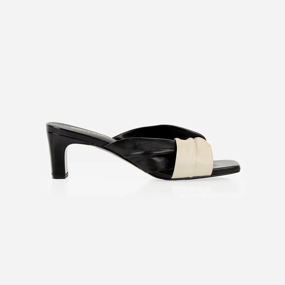 The Margot Heeled Sandal Black and White