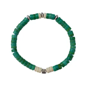 Turquoise & Tibetan Silver Combination Bracelet