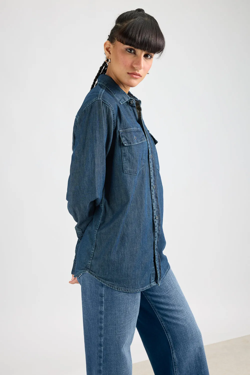 Vintage Washed Women's Denim Shirt