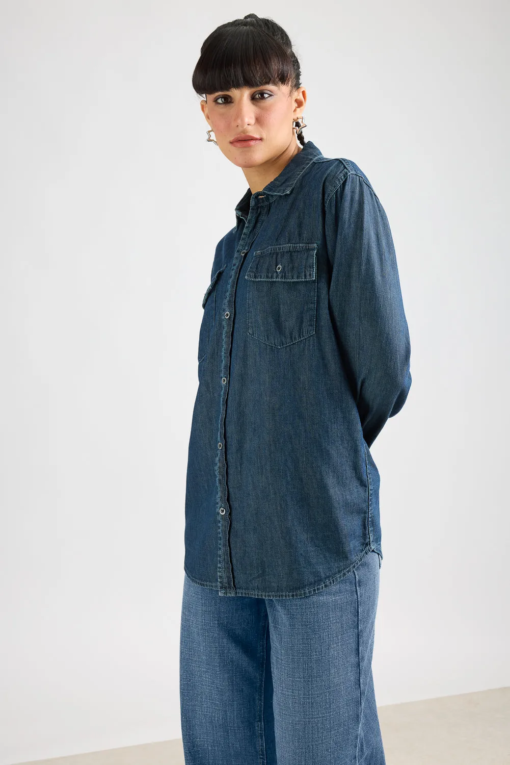 Vintage Washed Women's Denim Shirt