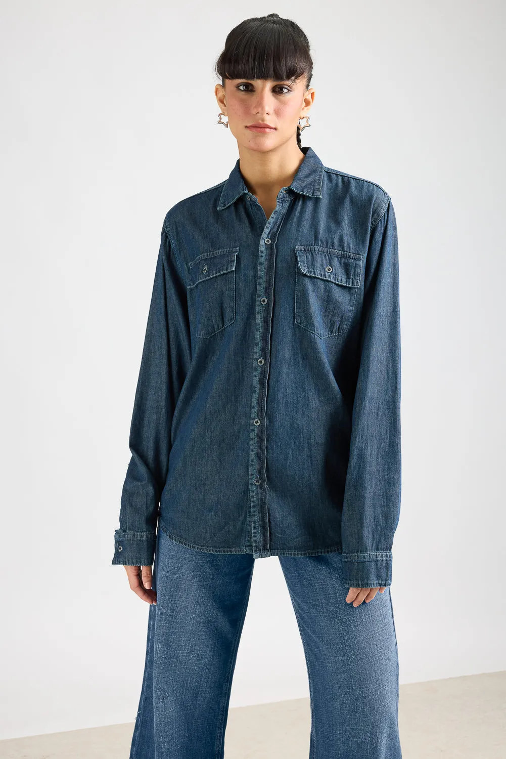 Vintage Washed Women's Denim Shirt